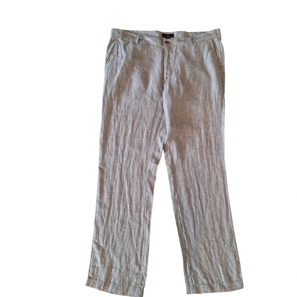 Club Room Linen Pant Men's Large Casual Summer Beach Cruise Trousers 36W/32L